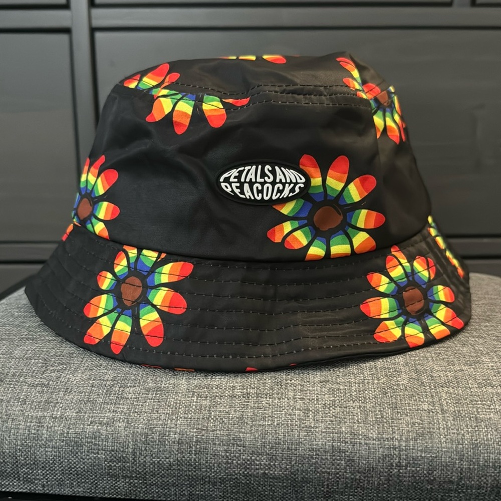 Petals & Peacocks Rainbow Flower Bucket Hat